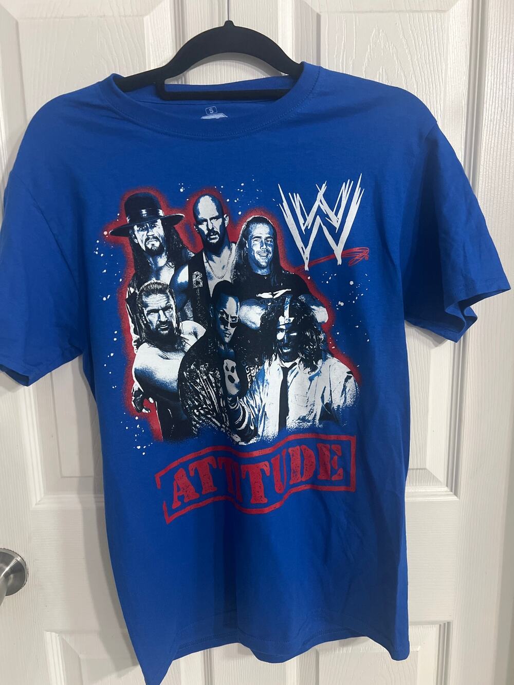 New WWE, small Tshirt, attitude era Undertaker, Stone, shawn, triple H the rock
